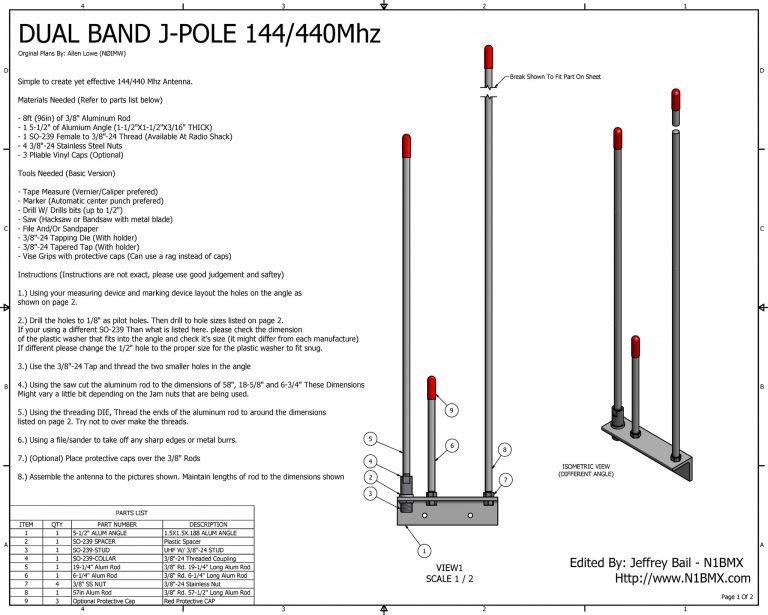 2m / 70cm J pole antenna építése BREKO.HU HA7LCA